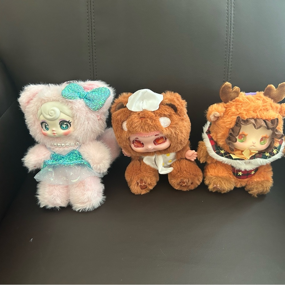 Adorable Plush Animal Dolls Set